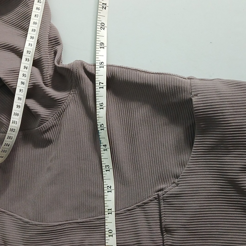 90 Degree By Reflex Interlink Ribbed Half Zip Long Sleeve Crop Top - Picture 10 of 11